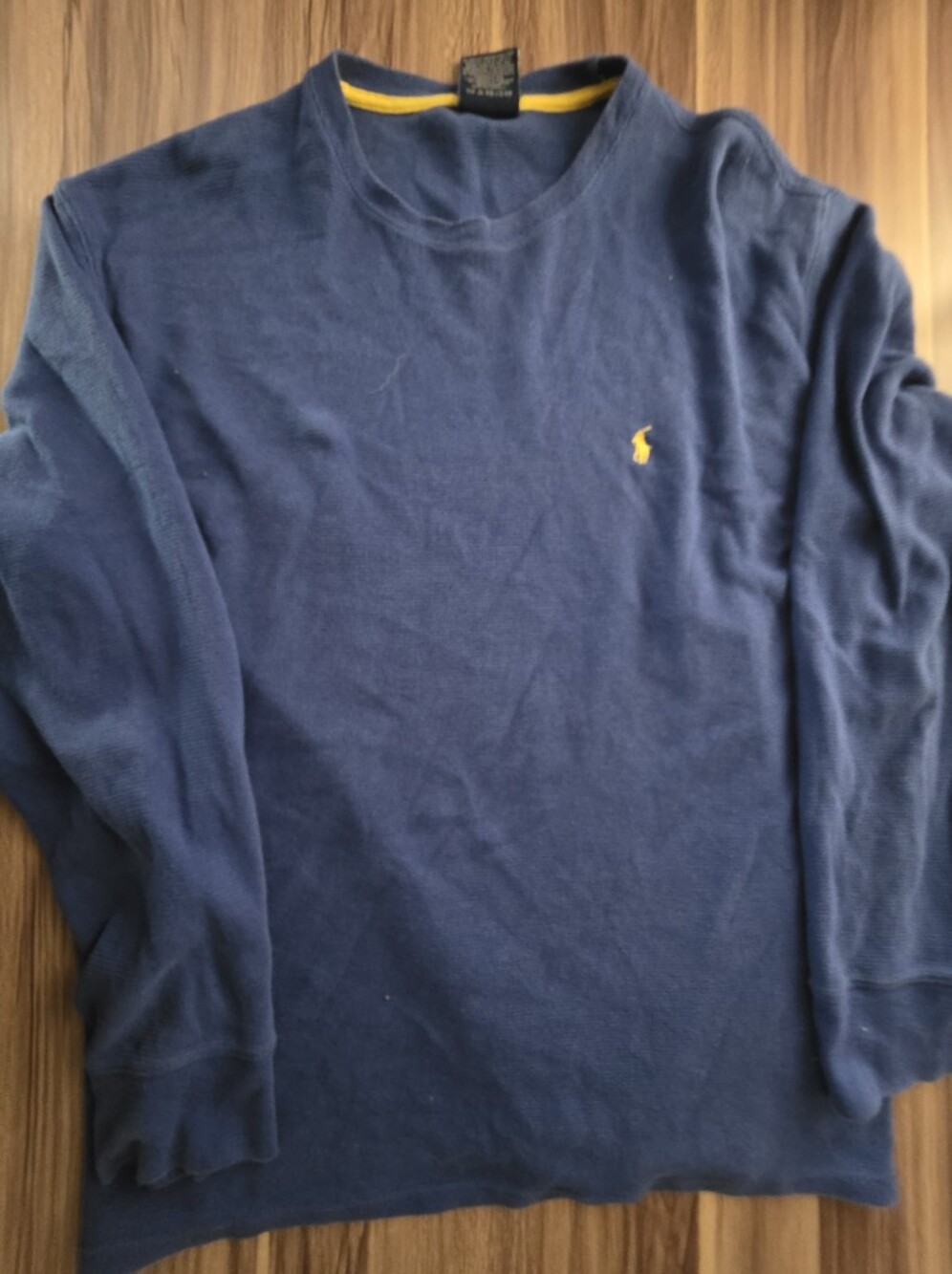 Polo by Ralph Lauren Navy Blue Long Sleeve Shirt with Yellow Pony